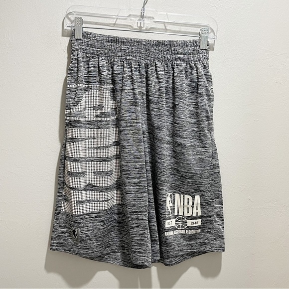NBA Men’s Gray Space Dye Basketball Trainer Pull On Shorts Logo Size Small - Picture 1 of 6